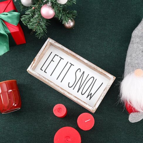 Vintage Christmas Decor, Farm Fresh Christmas Trees Block Sign for Shelf, Mantel, Farmhouse Christmas Decoration, Embossed Metal With Wood Frame in Kuwait