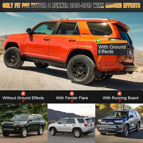 أغطية الطين متوافقة مع Toyota 4Runner 2019-2024، مصدات أمامية خلفية (بدون تأثيرات أرضية/حاجز متوهج)، واقي الطين لجانب السائق والراكب، ملحقات خارجية بدون واقي من الرذاذ المثقاب، 4 قطع in Kuwait