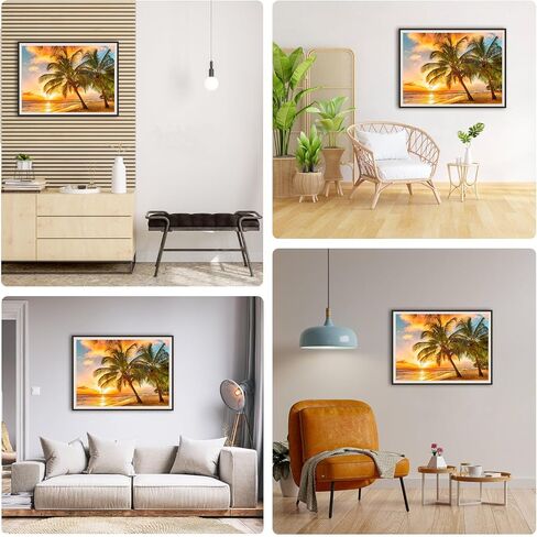 Lxmsja Beach Ocean Diamond Art Painting Kits for Adults, 5D DIY Full Drill Round Gems Arts and Crafts, Diamond Art Sunset for Gifts Leisure Wall Decoration 12X16inch in Saudi Arabia