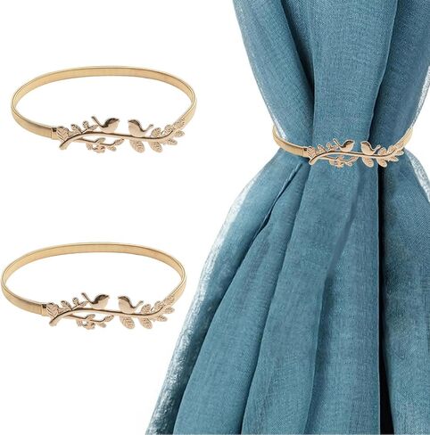 ستائر زنبركية، قطعتان من ستائر من سبائك الزنك، ستائر ذات طراز حديث، أشرطة ستائر من حبل سلكي مطاطي عالي المرونة (ورقة ذهبية وطيور) in Kuwait