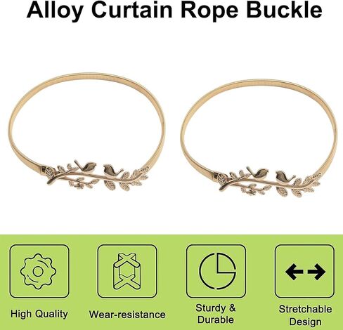 ستائر زنبركية، قطعتان من ستائر من سبائك الزنك، ستائر ذات طراز حديث، أشرطة ستائر من حبل سلكي مطاطي عالي المرونة (ورقة ذهبية وطيور) in Kuwait