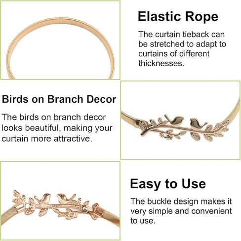 ستائر زنبركية، قطعتان من ستائر من سبائك الزنك، ستائر ذات طراز حديث، أشرطة ستائر من حبل سلكي مطاطي عالي المرونة (ورقة ذهبية وطيور) in Kuwait