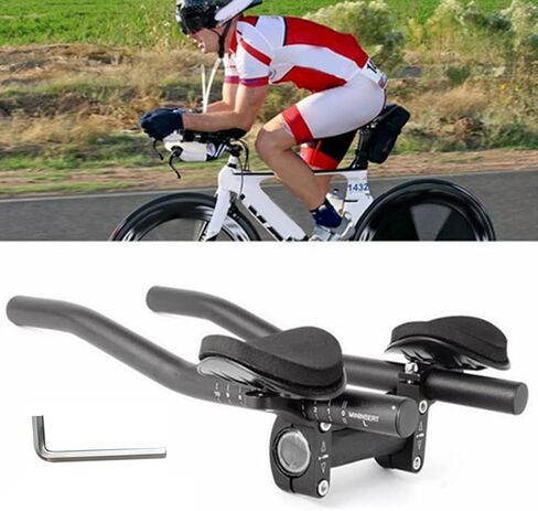 Bicycle Rest Handlebar, Ergonomic Bicycle TT Handlebar Bicycle Rest Handle with Adjustable Handle Triathlon Aero Bars with Allen Wrench Tool for Moutain Bike Road Bike in Saudi Arabia