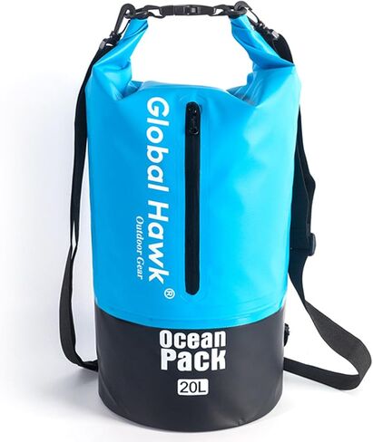 Waterproof Dry Bags: 10L, 20L Sizes - Ideal for Kayaking, Fishing, Rafting, and More! Adjustable Strap for Ultimate Convenience. Stay Dry While Adventuring (Green, 20L) in Saudi Arabia