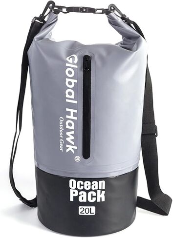Waterproof Dry Bags: 10L, 20L Sizes - Ideal for Kayaking, Fishing, Rafting, and More! Adjustable Strap for Ultimate Convenience. Stay Dry While Adventuring (Green, 20L) in Saudi Arabia