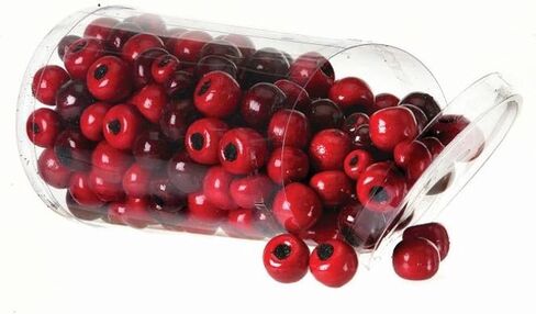Christmas Cranberry Bowl and Vase Filler, Artificial Cranberries in Varied Sizes, Realistic Finish and Colorization, Approximately 200 + Cranberries, Container 7 Inches x 4 Inches, Red in Saudi Arabia