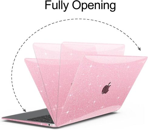 B BELK Compatible with MacBook Air 13 inch Case 2022 to 2018 Released A2337 M1 A2179 A1932 with Touch ID, Sparkly Plastic Hard Shell Cover + 2 Keyboard Covers + Screen Protector, Glitter Hot Pink in Saudi Arabia