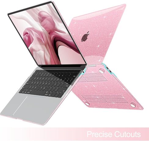 B BELK Compatible with MacBook Air 13 inch Case 2022 to 2018 Released A2337 M1 A2179 A1932 with Touch ID, Sparkly Plastic Hard Shell Cover + 2 Keyboard Covers + Screen Protector, Glitter Hot Pink in Saudi Arabia