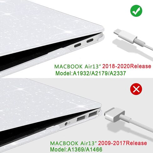 B BELK متوافق مع حافظة MacBook Air 13 بوصة إصدار 2022 إلى 2018 A2337 M1 A2179 A1932 مع معرف اللمس، غطاء صلب من البلاستيك اللامع + 2 غطاء لوحة مفاتيح + واقي شاشة، وردي فاقع لامع in Kuwait