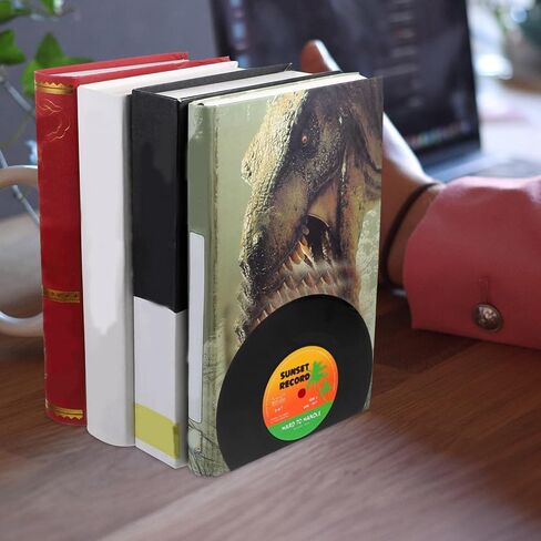 STOBAZA الفينيل سجل Bookend، 2PCS خمر كتاب ينتهي سدادة الثقيلة رفوف الكتب الزخرفية منظم الدفتين للمكتبة مكتب النوم غرفة الدراسة الأسود in Kuwait
