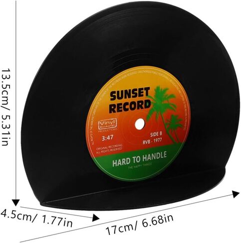 STOBAZA الفينيل سجل Bookend، 2PCS خمر كتاب ينتهي سدادة الثقيلة رفوف الكتب الزخرفية منظم الدفتين للمكتبة مكتب النوم غرفة الدراسة الأسود in Kuwait