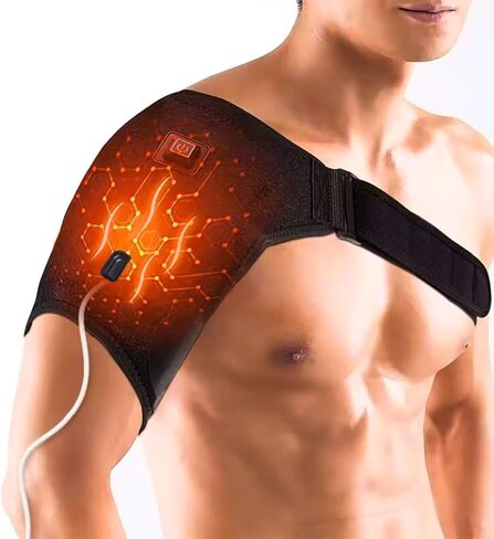 لف وسادة تدفئة الكتف - 3 مستويات حرارة وسادة تدفئة للألم للكتف - وسادات حرارية كهربائية لتخفيف الكفة الدوارة الأكثر دفئًا in Kuwait