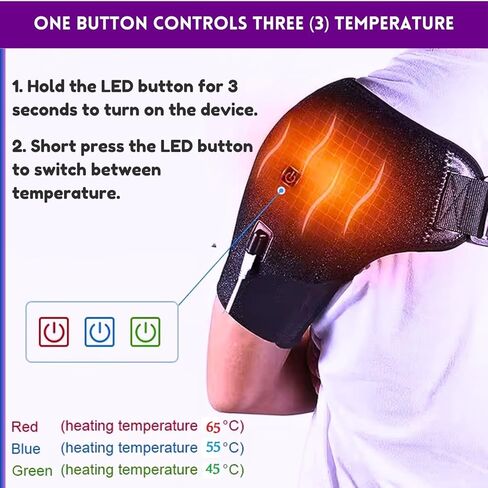 لف وسادة تدفئة الكتف - 3 مستويات حرارة وسادة تدفئة للألم للكتف - وسادات حرارية كهربائية لتخفيف الكفة الدوارة الأكثر دفئًا in Kuwait