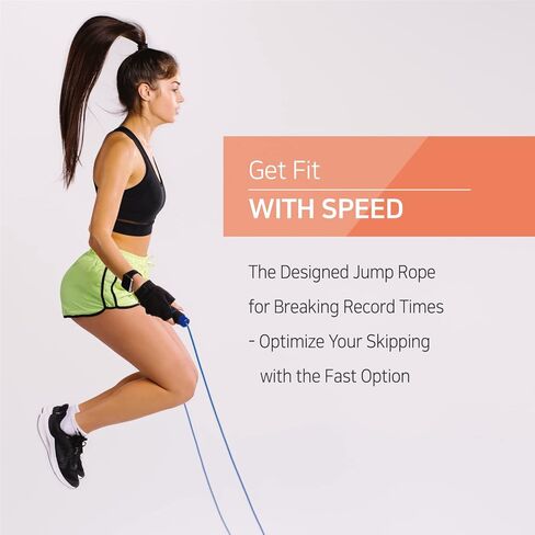 حبل القفز للرجال والنساء - حبل القفز للتمرين السريع لتدريبات اللياقة البدنية لجميع الأعمار والجنس - كابل خفيف الوزن وقابل للتعديل، رائع لتمارين القلب والملاكمة والكروس فيت، صنع في كوريا (حبل القفز الجميل، UA-210) in Kuwait