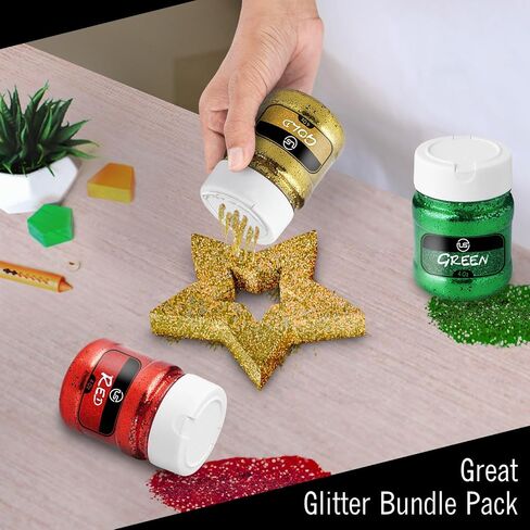 Glitter – 4th of July Glitter, Bulk Glitter 4oz EA Independence Day Decor, 3 Ct Glitter for Crafts, Fine Glitter Fourth of July Accessories, Red, Blue, Silver - independence Day Glitter Crafts in Saudi Arabia