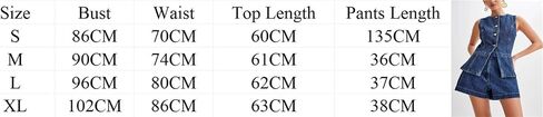 Women Y2k Denim 2 Piece Set Crew Neck Sleeveless Button Down Vest and High Waist Jean Shorts Pants Jean Outfit in Saudi Arabia