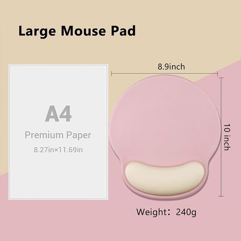 Mouse Pad 2 Pack with Gel Wrist Support,Ergonomic Mouse Pad with Wrist Rest,Non-Slip Rubber Base Gaming Mice Pad for Home Office Computer Laptop,10 x 8.9 inch in Saudi Arabia