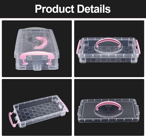 Pencil Box Plastic Storage Containers with Latching Lids Stackable Office Supplies Organizer with a Handle for Gel Pens Erasers Crafts Markers Crayon(2 x 3 Layer) in Saudi Arabia