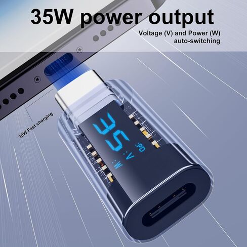 Lightning Female to USB C Male Adapter Lightning to USB C Adapter PD Fast for iPhone 15/15 Pro/15 Pro Max/15 Plus,iPad Air, Samsung, Support Data Transfer and Charging (black, 35W) in Saudi Arabia