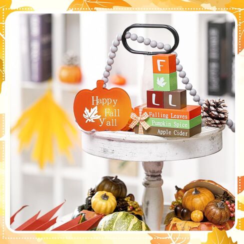 8 قطع من صينية الخريف المتدرجة ديكور الخريف الخشبي كومة الكتب ديكور اليقطين ديكورات الخريف للمنزل علامات طاولة خشبية 3 كتب صغيرة مزخرفة صناعية حزمة مزرعة ريفية لديكور المنزل في الخريف وعيد الشكر in Kuwait