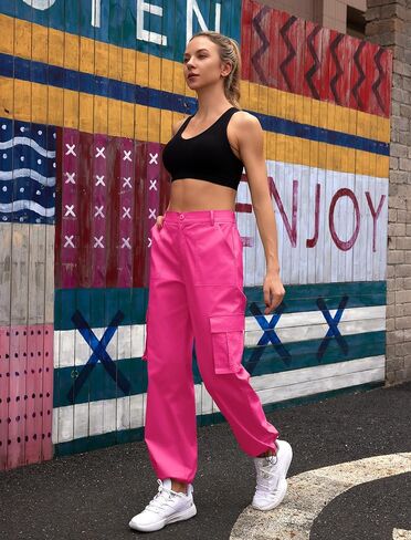 keriffe Women Cargo Pants High Waisted Lightweight UPF 50+ Travel Camping Casual Baggy Hiking Pants 4 Pockets in Saudi Arabia