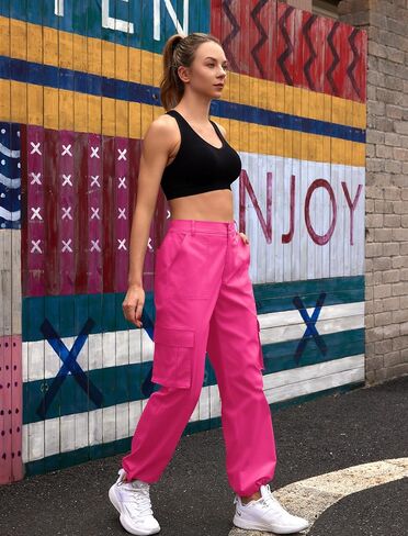 keriffe Women Cargo Pants High Waisted Lightweight UPF 50+ Travel Camping Casual Baggy Hiking Pants 4 Pockets in Saudi Arabia