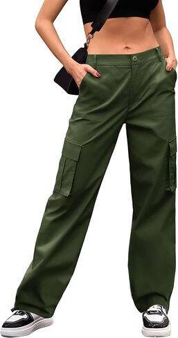 keriffe Women Cargo Pants High Waisted Lightweight UPF 50+ Travel Camping Casual Baggy Hiking Pants 4 Pockets in Saudi Arabia