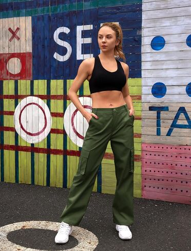 keriffe Women Cargo Pants High Waisted Lightweight UPF 50+ Travel Camping Casual Baggy Hiking Pants 4 Pockets in Saudi Arabia