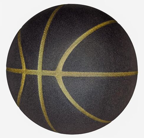 2024 ProVersion Silent Basketball - Indoor Basketball, Airless Basketball, Youth Basketball, Foam Basketball, Silent Basketball Dribbling Indoor, Size 7 (29.5"), Black & Gold in Saudi Arabia