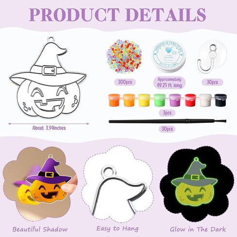 Dunzoom 30 Set Summer Window Art Suncatchers Kits Summer Beach Fruit DIY Suncatchers Craft Kits Make Your Own Suncatcher Paint Suncatchers Ornaments for Boys Girls Craft Painting Art Activity in Saudi Arabia