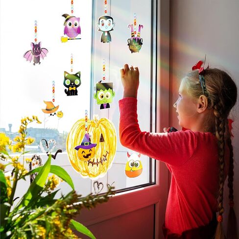 Dunzoom 30 Set Summer Window Art Suncatchers Kits Summer Beach Fruit DIY Suncatchers Craft Kits Make Your Own Suncatcher Paint Suncatchers Ornaments for Boys Girls Craft Painting Art Activity in Saudi Arabia