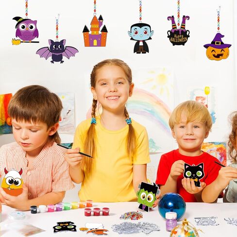 Dunzoom 30 Set Summer Window Art Suncatchers Kits Summer Beach Fruit DIY Suncatchers Craft Kits Make Your Own Suncatcher Paint Suncatchers Ornaments for Boys Girls Craft Painting Art Activity in Saudi Arabia
