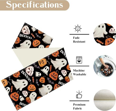 Baccessor Halloween Table Runner Spooky Pumpkins Spider Web Bat Runner for Table Kitchen Dinning Table Decor for Home Farmhouse Party Fall Festival Decor 13x72 Inch in Saudi Arabia