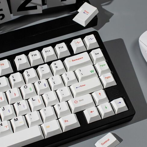 PBT Keycaps, 144 Keys Keycap Set, Beige Korean White Keycaps, Custom Keyboard Keycap Dye-Sublimation, Cherry Profile Keycaps for 65% 70% 75% 100% Gateron Cherry Mx Switches Mechanical Keyboard in Kuwait