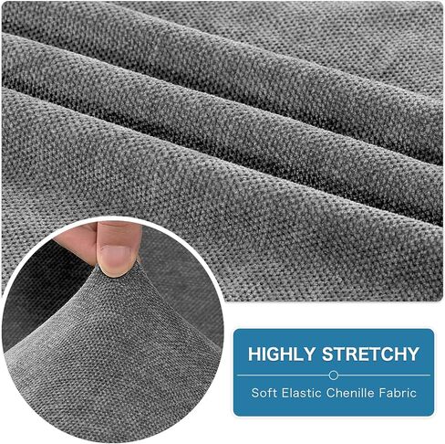 أغطية كراسي فيروزية لكراسي الطعام، أغطية كراسي مطبخ ناعمة من قماش شانيل سباندكس/أغطية كراسي غرفة الطعام مجموعة من 4 أغطية كراسي طعام مطرزة وقابلة للإزالة والغسل، 4 عبوات، بيج in Kuwait