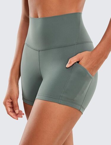 CRZ YOGA Womens Butterluxe Biker Shorts with Pockets 3 Inches - High Waisted Volleyball Workout Athletic Yoga Shorts Elfin Purple X-Small in Saudi Arabia