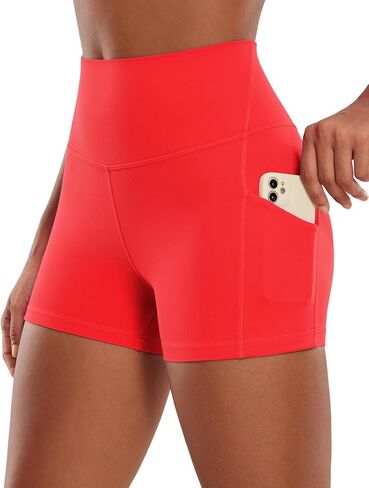 CRZ YOGA Womens Butterluxe Biker Shorts with Pockets 3 Inches - High Waisted Volleyball Workout Athletic Yoga Shorts Elfin Purple X-Small in Saudi Arabia