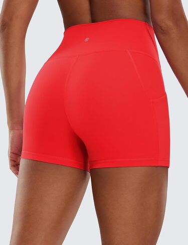 CRZ YOGA Womens Butterluxe Biker Shorts with Pockets 3 Inches - High Waisted Volleyball Workout Athletic Yoga Shorts Elfin Purple X-Small in Saudi Arabia