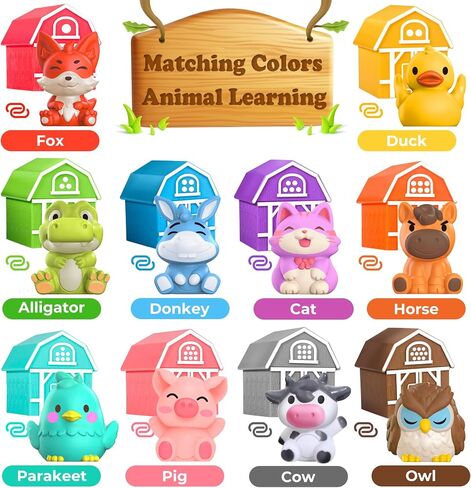 Oriate Sensory Learning Toys for Toddler Age 1,2,3, 20Pcs Safari Animal Learning Toy for Counting Sorting, Zoo Animals Educational Finger Puppets Stacking Montessori Toys, Babies Birthday Gift 12M+ in Saudi Arabia