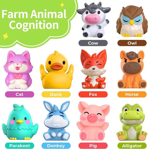 Oriate Sensory Learning Toys for Toddler Age 1,2,3, 20Pcs Safari Animal Learning Toy for Counting Sorting, Zoo Animals Educational Finger Puppets Stacking Montessori Toys, Babies Birthday Gift 12M+ in Saudi Arabia