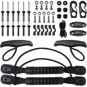 1 Set Kayak Carry Handles Accessory Kayak Scupper Plug Kayak Handles Replacement and T-Handle with 8 Feet Bungee Cord with Tri-Grip Rivet Pad Eyes Kit Kayak Parts with Screws for Canoe Boat