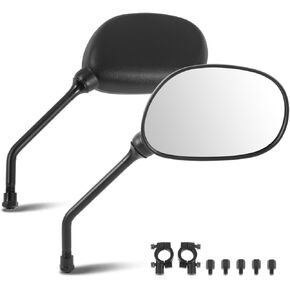 DNA MOTORING Front Pair of ATV SideView Mirror Fits 7/8" Handlebar Compatible With Honda Suzuki Yamaha Kawasaki AVTs Scooters Dirt Bikes, Irregular shape Style, MP-MR-A005