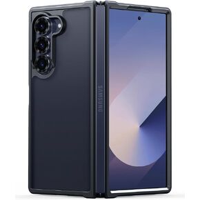 FNTCASE for Samsung Galaxy Z-Fold-6 Case: Translucent Matte Slim Lightweight Military Grade Cellphone Protective Cover Durable Rugged DropProof Shockproof TPU Phone Cases (Black)