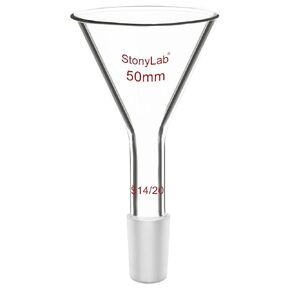 stonylab Borosilicate Glass Powder Funnel, Short Neck, 14/20 Joint Size, 75 mm Diameter