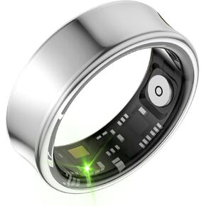 Smart Ring for Men & Women - 5ATM Waterproof, Health & Fitness Tracker, Heart Rate Monitor, Hand Gesture Brush Tiktok, Titanium Alloy Smart Rings for iOS/Android