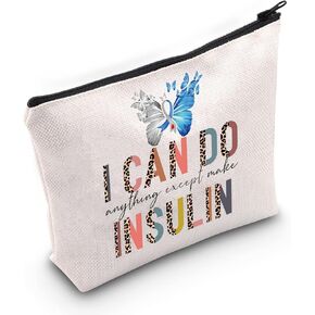 LEVLO Funny Diabetes Awareness Cosmetic Make Up Bag Diabetic Gift I Can Do Anything Except Make Insulin Makeup Zipper Pouch Bag For Women Girls