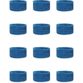 COUVER Kids Children 1 Inch - Solid/Plain Cotton Terry Cloth Wristband(6 Pair)