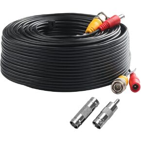 100ft/30M All-in-One BNC Video Power Cables, BNC Extension Surveillance Camera Wires for CCTV Camera DVR NVR Systems (2PCS BNC Connectors Included)
