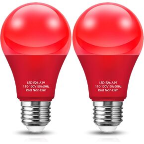 DORESshop Purple A19 LED Light Bulb, 60W Equivalent, 720 Lumens, E26 Base, Energy Efficient, Long-Lasting Colored Light Bulb for Halloween Decorations, Parties, and Mood Lighting, Non-Dimmable, 2 Pack
