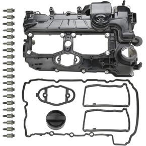 Aluminum Engine Valve Cover w/Gasket & Bolts Set Compatible with 2012-2018 BMW X3 328i 528i 320i 228i GT xDrive X5 xDrive40e Z4 sDrive28i 428i Gran Coupe X4 X1 2.0L Replace 11127588412